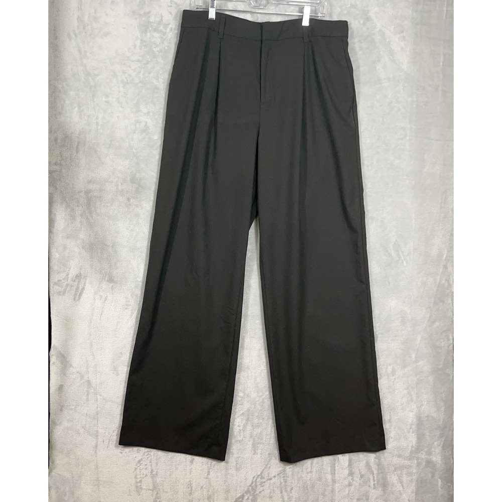 Gap High Rise Wide Leg Pants Women 16 Tall Black Trousers Career Minimalist